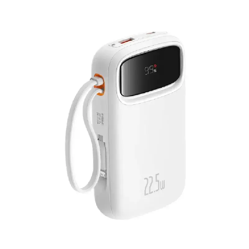 پاوربانک باسئوس مدل Qpow2 Dual Cable-22.5w با ظرفیت 10000 میلی‌آمپر ساعت