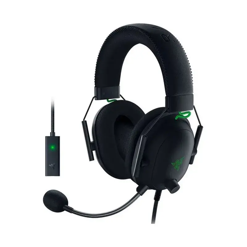 هدست گیمینگ باسیم ریزر مدل Blackshark V2 + USB SoundCard
