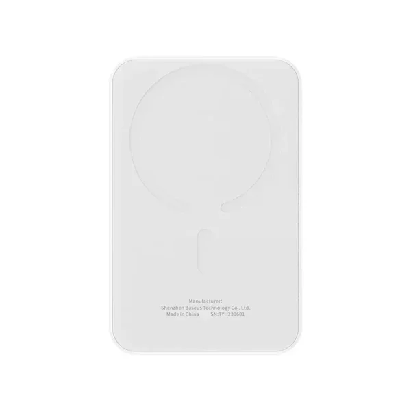 درگاه های پاور بانک بی سیم مگنتی باسئوس مدل Magnetic Mini Wireless 20w با ظرفیت 5000 میلی‌آمپر ساعت