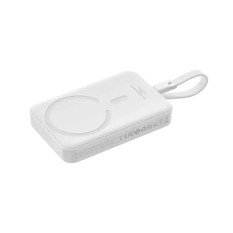 پاور بانک بی سیم مگنتی باسئوس مدل Magnetic Mini Wireless 20w با ظرفیت 5000 میلی‌آمپر ساعت