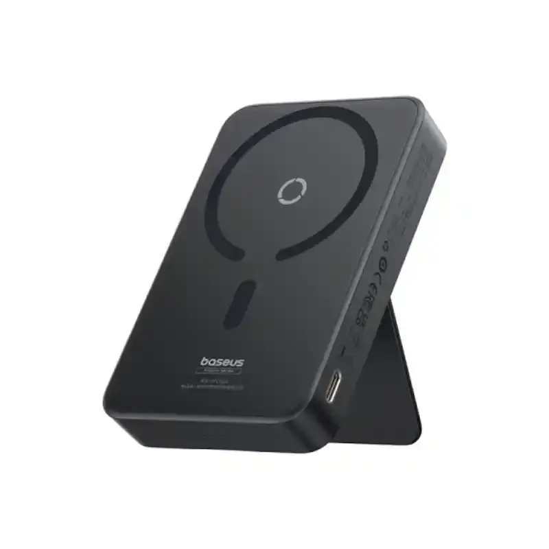 پاور بانک بی سیم مگنتی باسئوس مدل Magnetic Wireless 20w با ظرفیت 5000 میلی‌آمپر ساعت