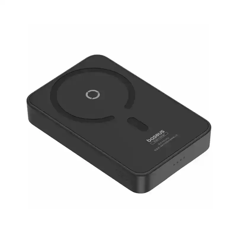 پاور بانک بی سیم مگنتی باسئوس مدل Magnetic Wireless 20w با ظرفیت 5000 میلی‌آمپر ساعت