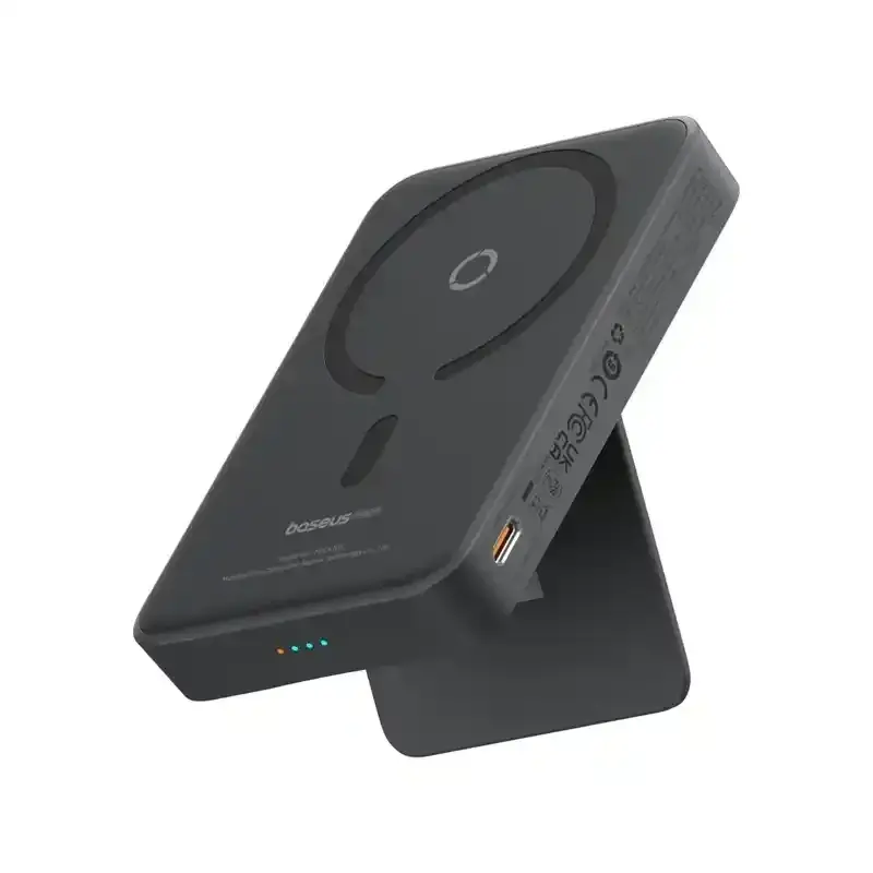 پاور بانک بی سیم مگنتی باسئوس مدل Magnetic Wireless 20w با ظرفیت 5000 میلی‌آمپر ساعت