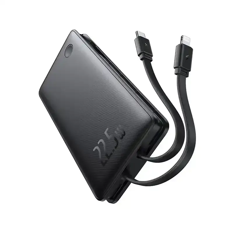 پاوربانک باسئوس مدل Airpow Lite Dual Cable 22.5w با ظرفیت 10000 میلی‌آمپرساعت