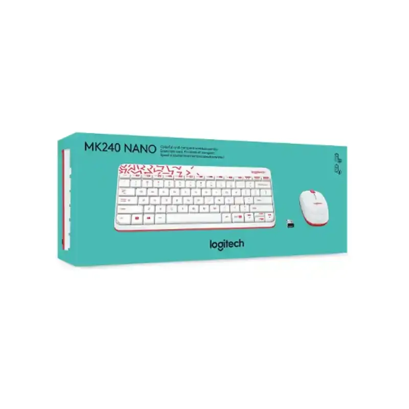 کیبورد بی‌سیم لاجیتک مدل Mk240 Nano به همراه ماوس بی‌سیم