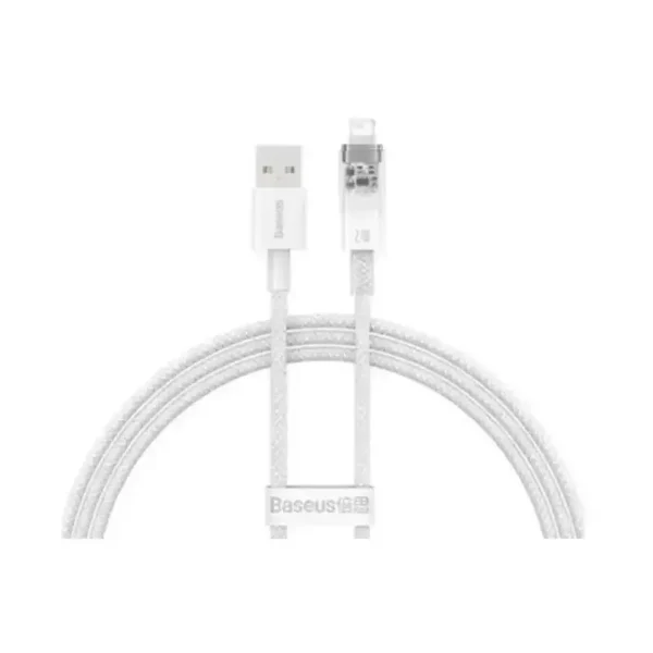 کابل شارژ USB to iP باسئوس مدل Explorer Series Smart Temperature Control با طول 2 متر 2.4 آمپر