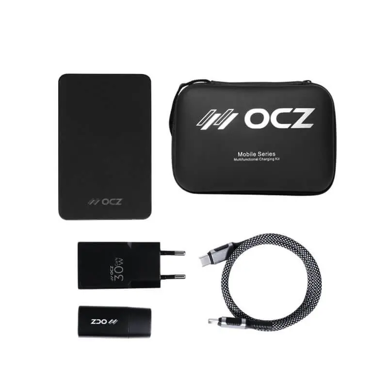 پاوربانک بی‌سیم OCZ همراه کابل Type-C to Type-C/آداپتور شارژر 30 وات