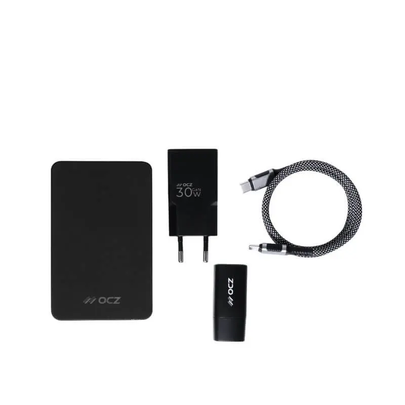 پاوربانک بی‌سیم OCZ همراه کابل Type-C to Type-C/آداپتور شارژر 30 وات