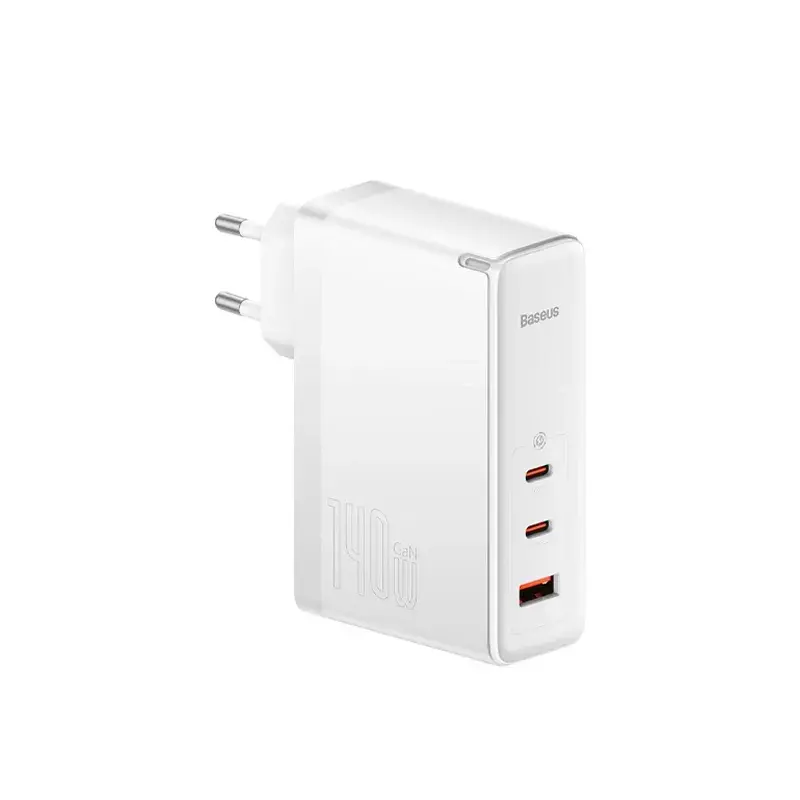 شارژر دیواری سه پورت باسئوس GaN5 Pro 2C+U توان 140 وات (همراه کابل)