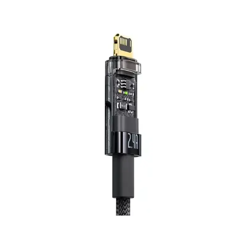 کابل شارژ USB to iP باسئوس مدل Explorer Series Auto Power-Off با طول 2 متر 2.4 آمپر