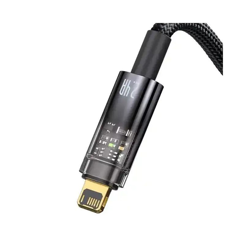 کابل شارژ USB to iP باسئوس مدل Explorer Series Auto Power-Off با طول 2 متر 2.4 آمپر