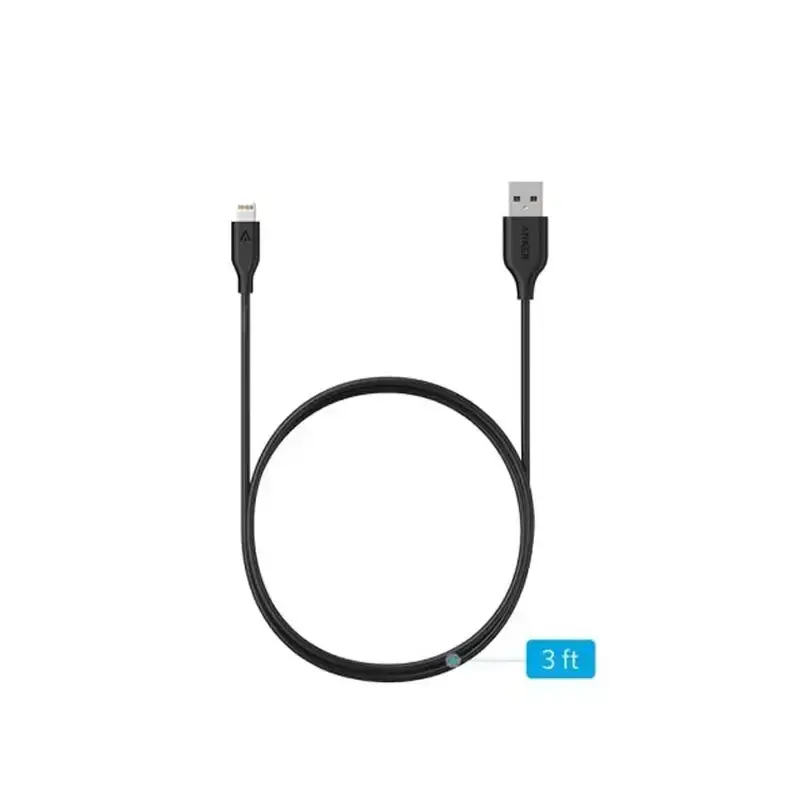 کابل شارژ انکر مدل PowerLine III USB-A To Lightening-A8812 با طول 90 سانتی‌متر