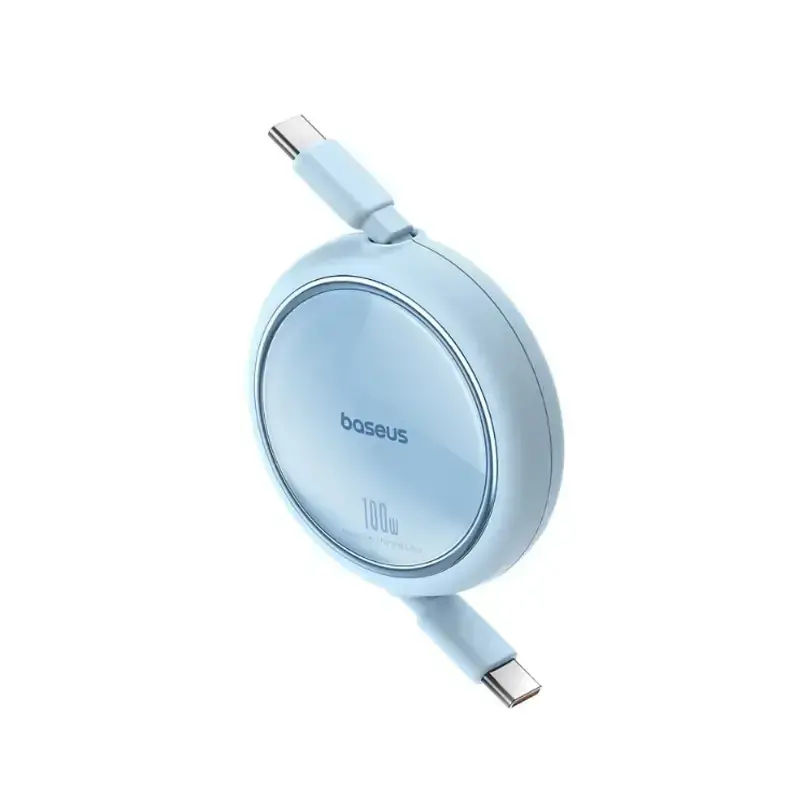 کابل فست شارژ جمع شونده Baseus Free2Draw Mini Type-C To Type-C 100W  طول 100 سانتی‌متر