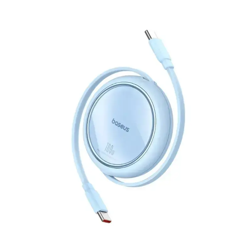 کابل فست شارژ جمع شونده Baseus Free2Draw Mini Type-C To Type-C 100W  طول 100 سانتی‌متر