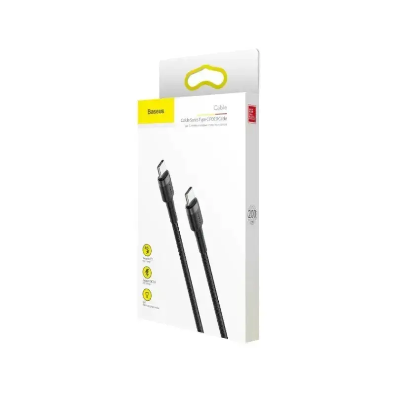 کابل شارژ Type-C to Type-C باسئوس مدل Cafule Series با طول 1 متر 60 وات