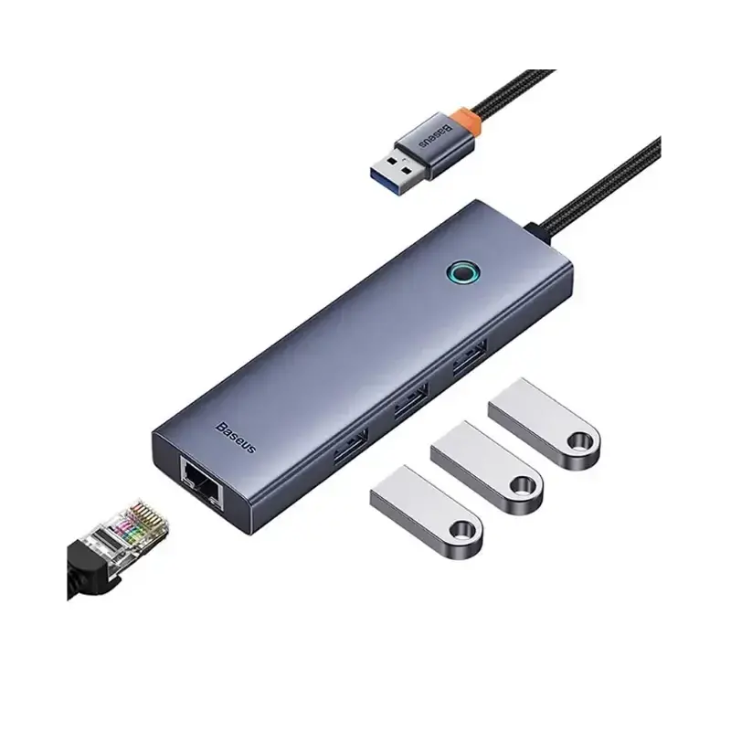 هاب 4 پورت باسئوس مدل Baseus UltraJoy Type-A to USB3.0+RJ45 BS-OH109