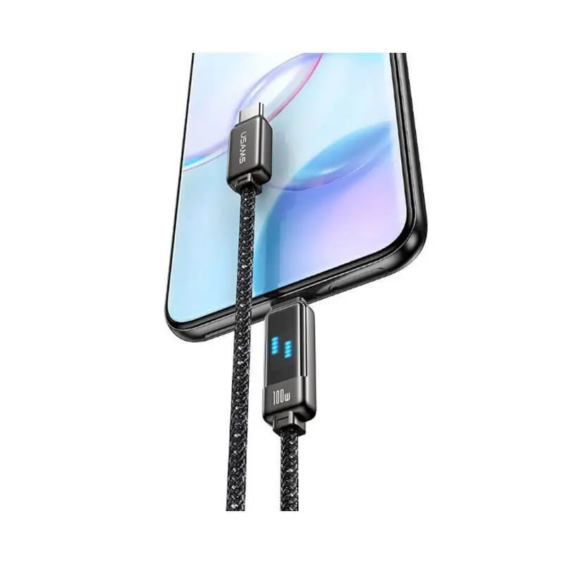 کابل شارژ USB-C to USB-C یوسمز مدل US-SJ744 با طول 1.2 متر توان 100 وات