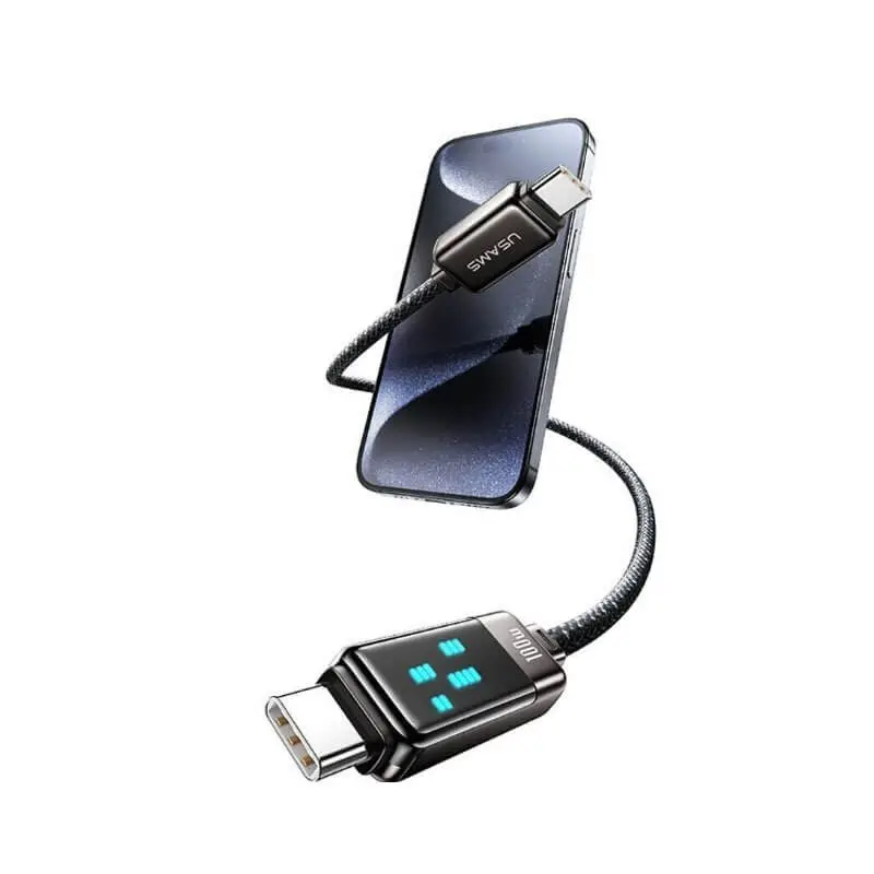 کابل شارژ USB-C to USB-C یوسمز مدل US-SJ744 با طول 1.2 متر توان 100 وات
