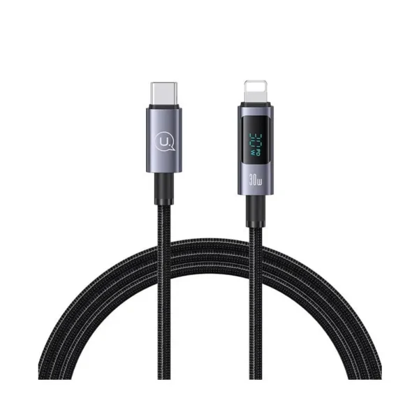 کابل شارژ USB-C to Lightning یوسمز مدل US-SJ672 با طول 1.2 متر توان 30 وات