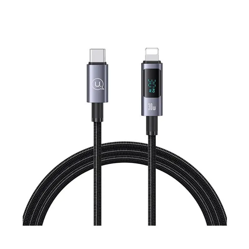 کابل شارژ USB-C to Lightning یوسمز مدل US-SJ672 با طول 1.2 متر توان 30 وات