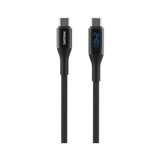 کابل شارژ USB-C to USB-C فیلیپس مدل DLC4583C با طول 2 متر توان 240 وات