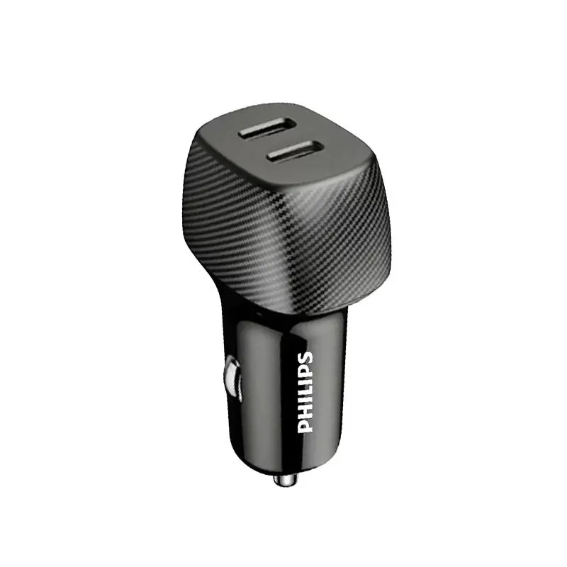 شارژر فندکی فیلیپس مدل DLP5522CC Dual Port USB-C Car Charger توان 60 وات